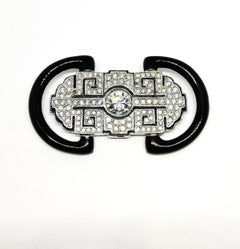 Art Deco style paste and enamel brooch, Ciner, USA, 1990s