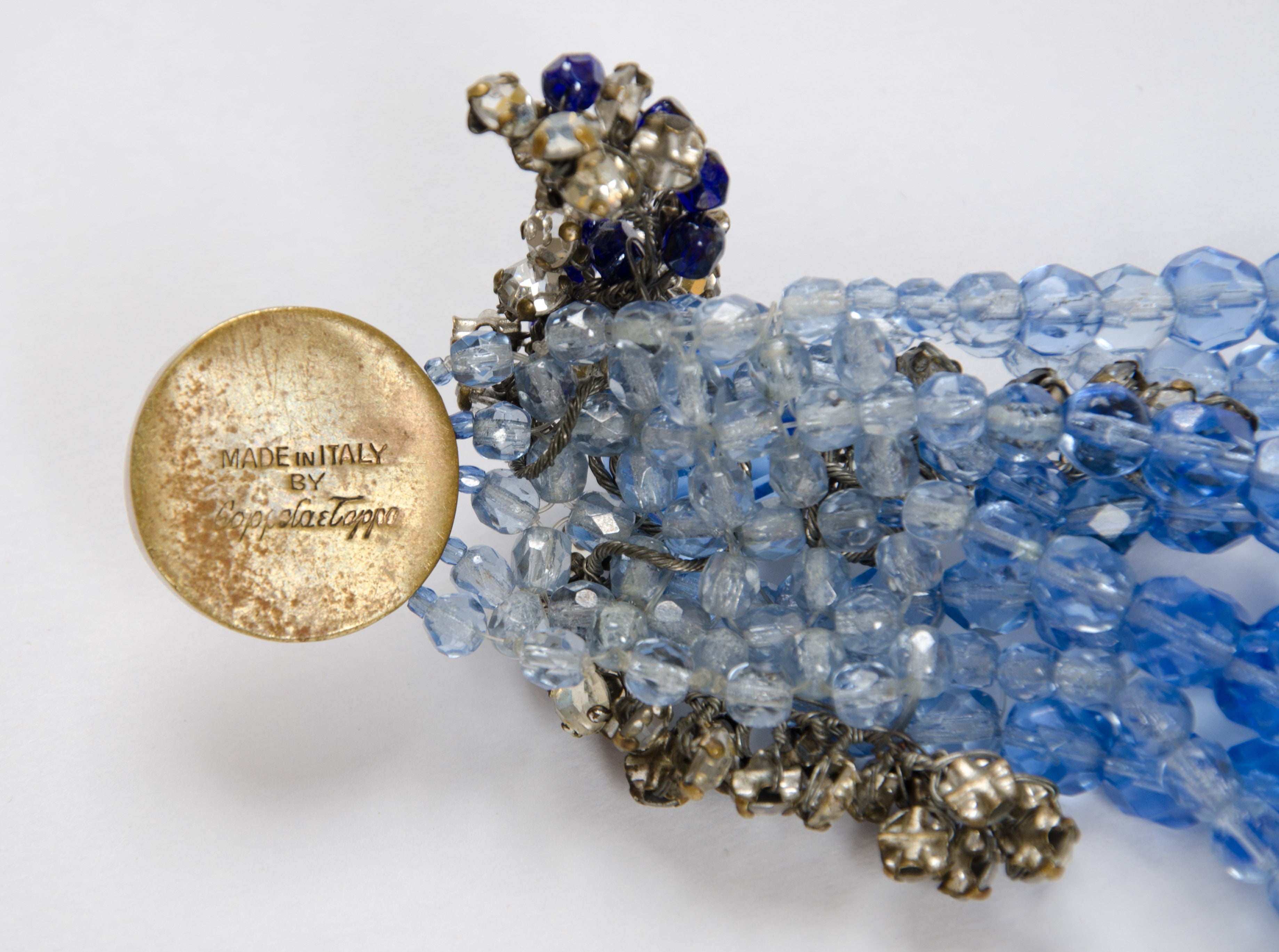 Impressive crystal multi row necklace with dynamic clasp, Coppola e Toppo, 1950s 3