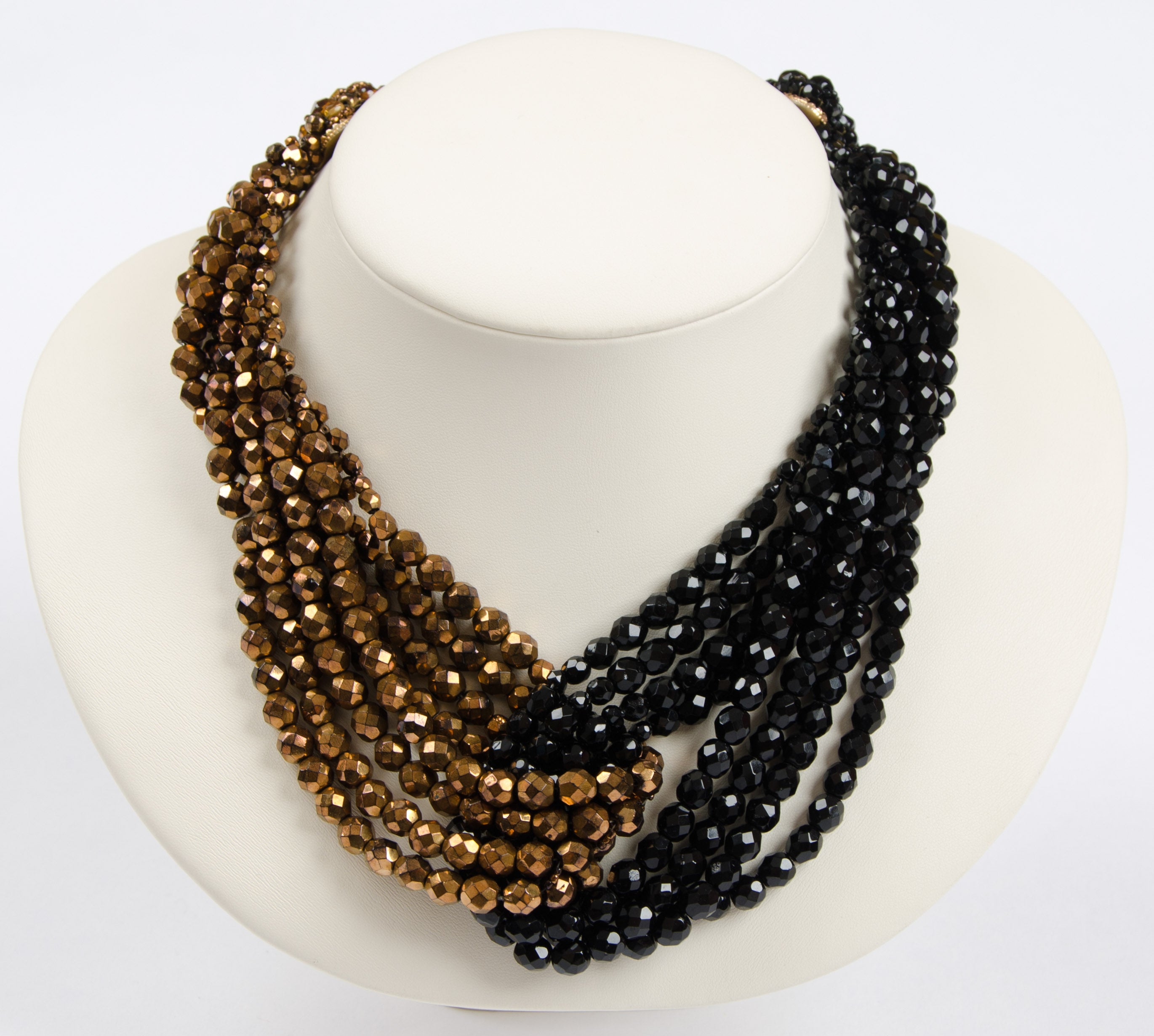 Coppola e Toppo half crystal bead intertwined necklace 1960s 4