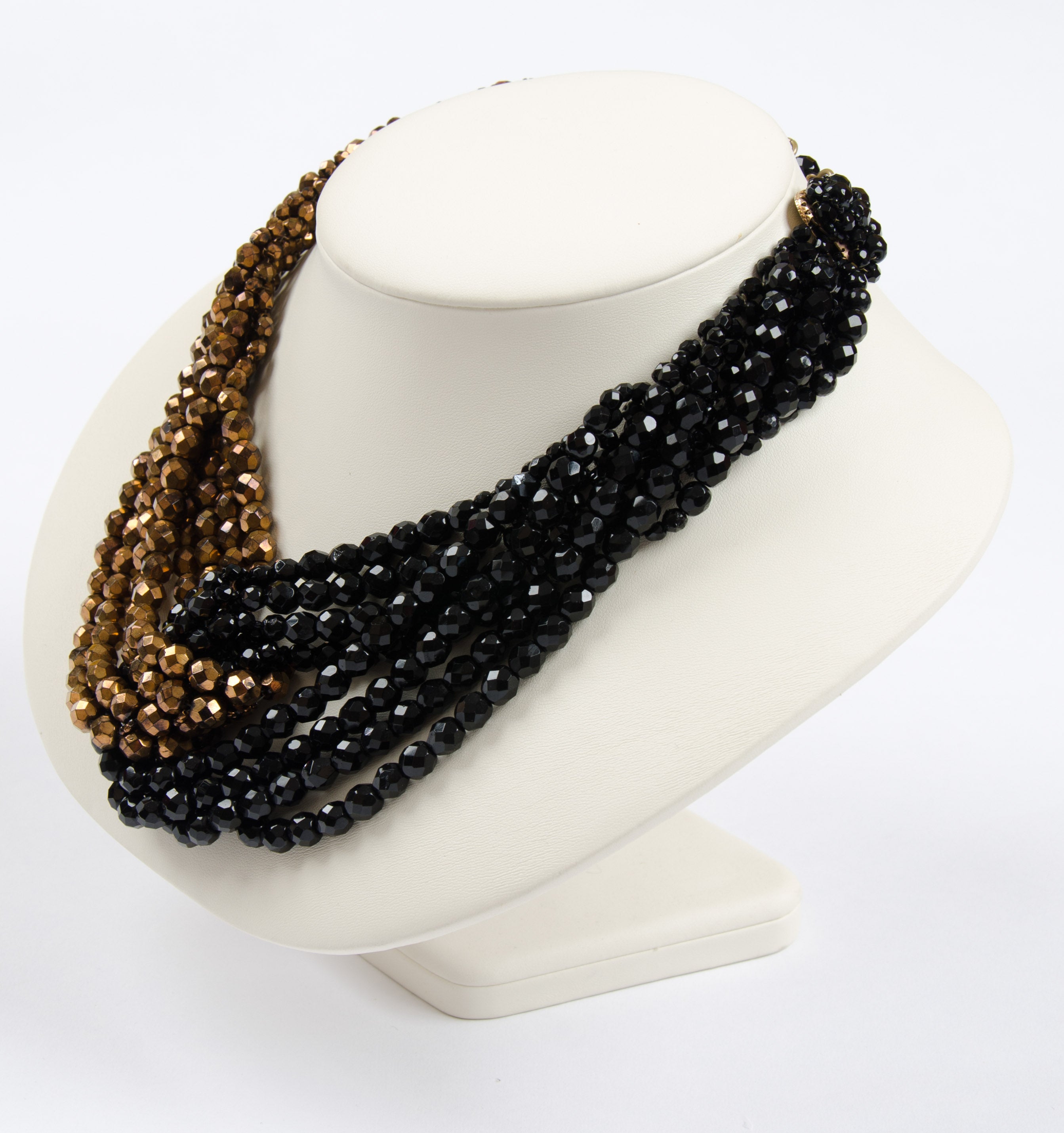 Coppola e Toppo half crystal bead intertwined necklace 1960s 5