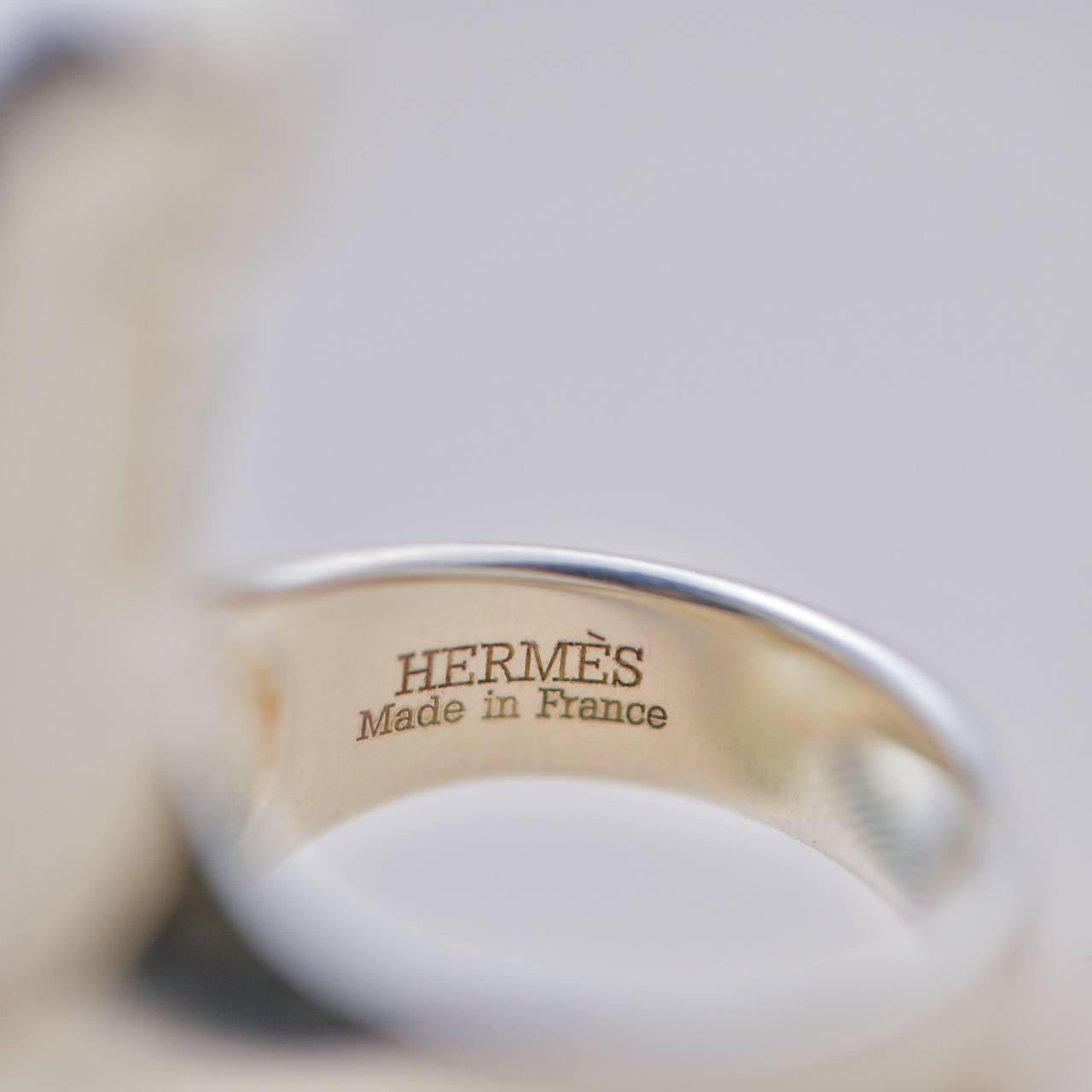 Anello Hermès Galop in argento 925 Misura 55 in vendita 4