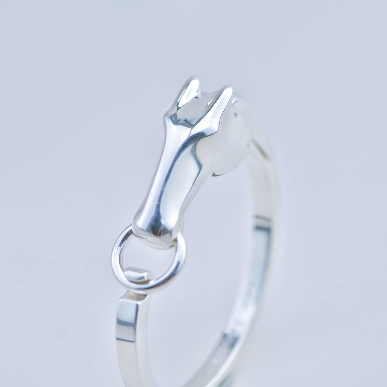 Pulsera Hermès Galop de plata de ley Tamaño pequeño Modelo ST en venta 4