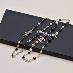 Chanel CC Limited Edition Enamel Mademoiselle Faux Pearl Long Necklace
