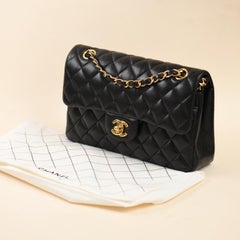 Chanel Classic Small Double Flap Lambskin Black Quilted Bag