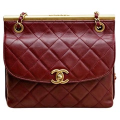 Chanel Double Sided Metal Frame Flap Bag Quilted Lambskin