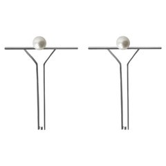 Contemporary lever-back Minimalistic Every Day Stud silver Earrings with pearls