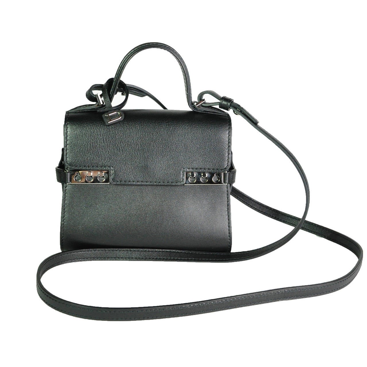 Delvaux Black Calfskin Tempete Micro Handbag at 1stDibs