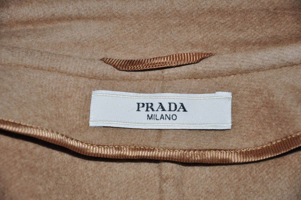 Women's Prada Classic Double-breast Wool-blend Coat For Sale