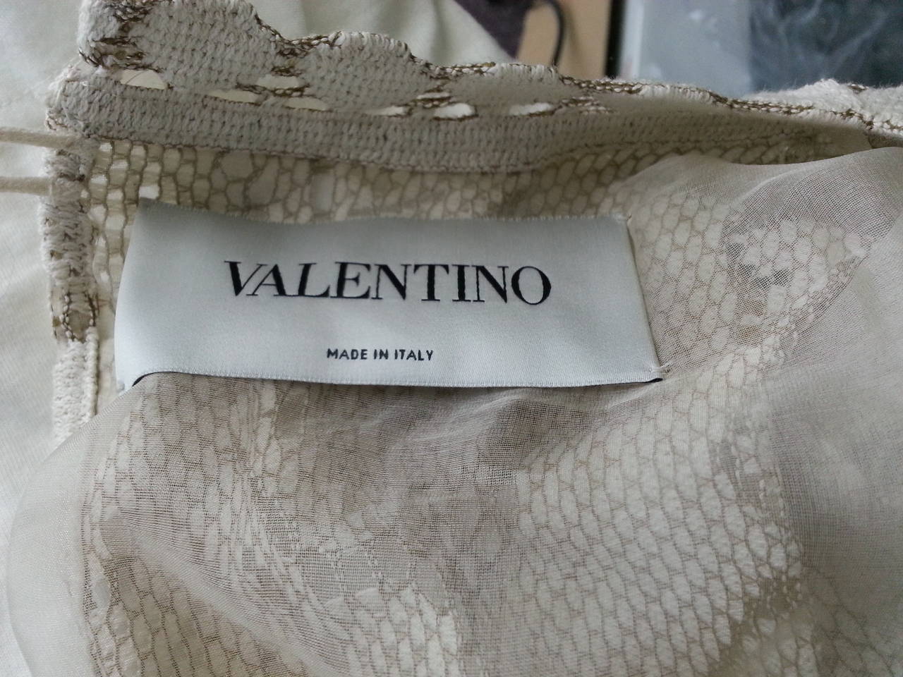 Valentino Cream Guipure Lace Cotton Dress 1