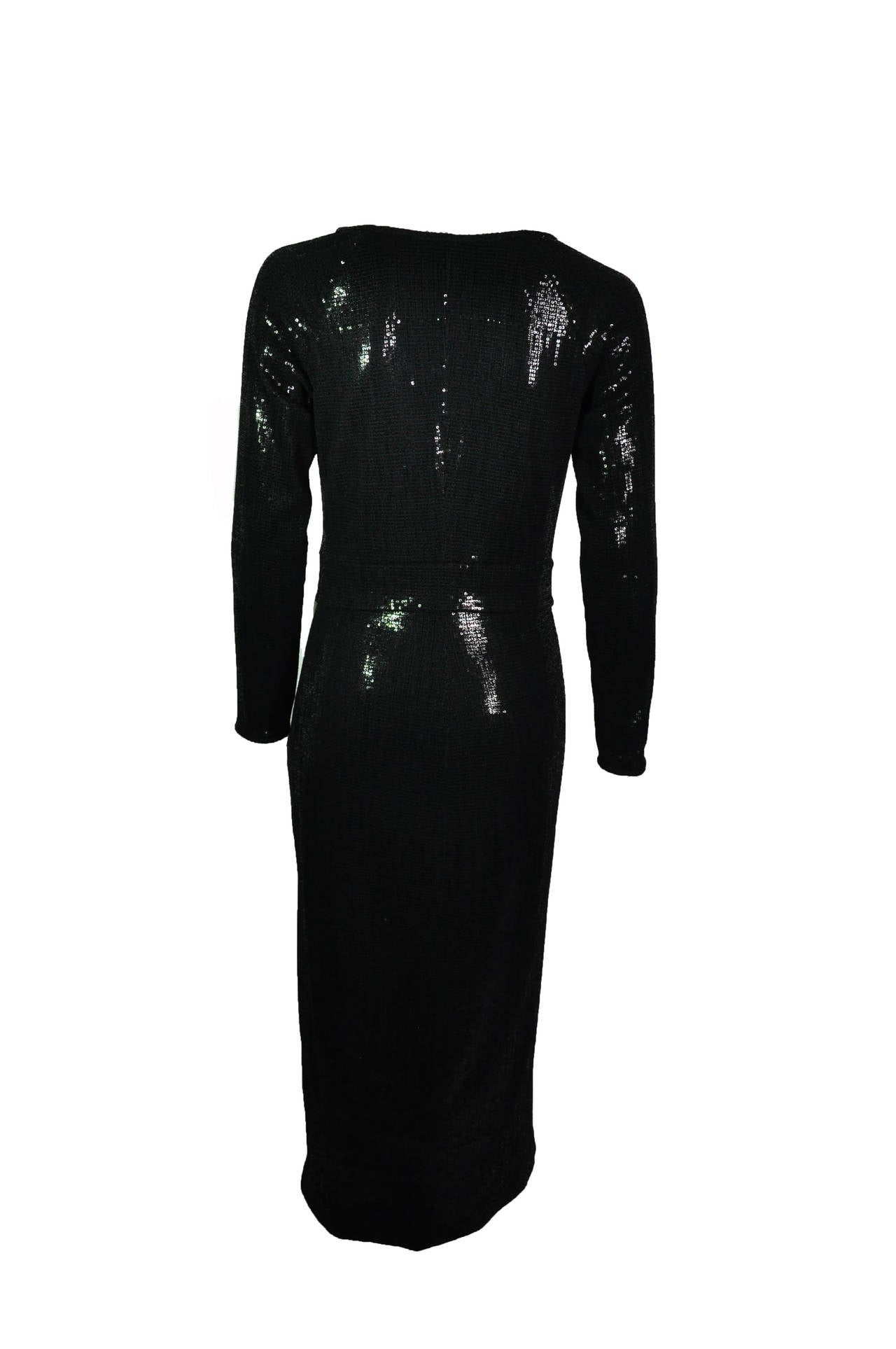 Women's Giorgio Armani  Black Fully Sequined Evening Dress For Sale