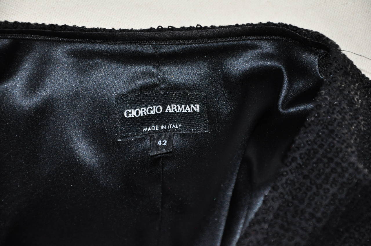Giorgio Armani  Black Fully Sequined Evening Dress For Sale 1