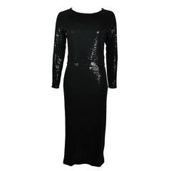 Giorgio Armani  Black Fully Sequined Evening Dress