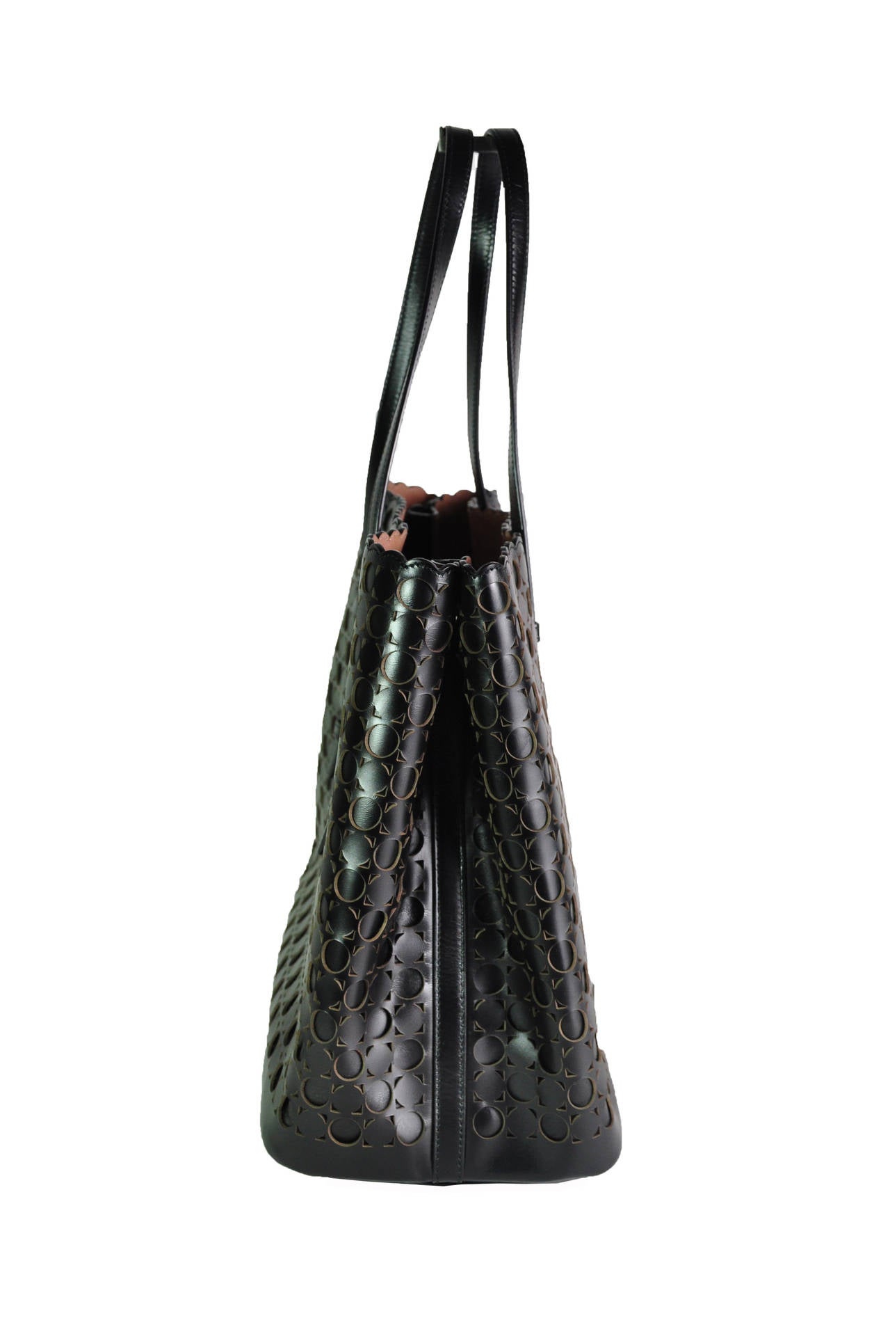 Alaia Black Cut-out Leather Shopper Tote Bag 1