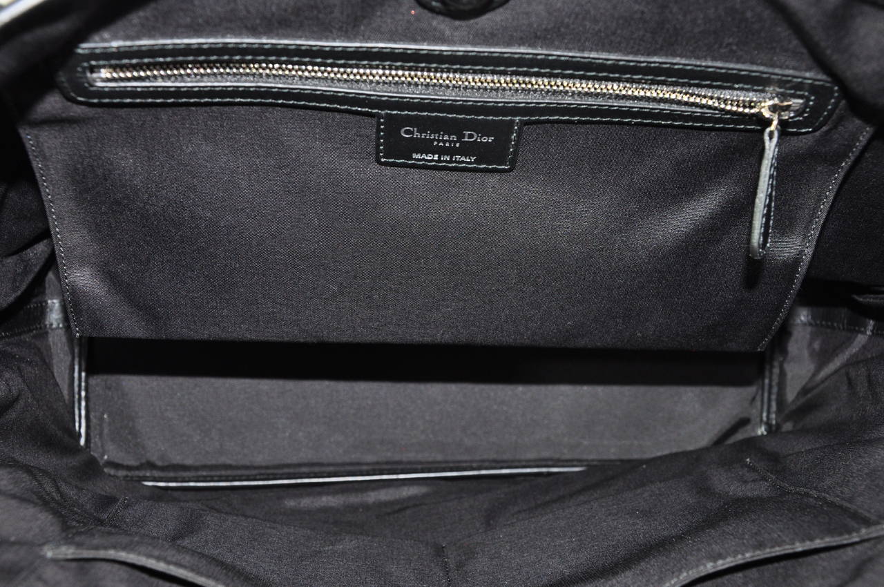 Christian Dior Black Textured Canvas Panarea Tote Bag 2