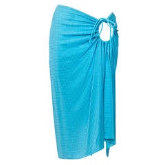 Celine Aquamarine Swarovski Drawstring Skirt