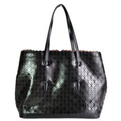 Alaia Black Cut-out Leather Shopper Tote Bag
