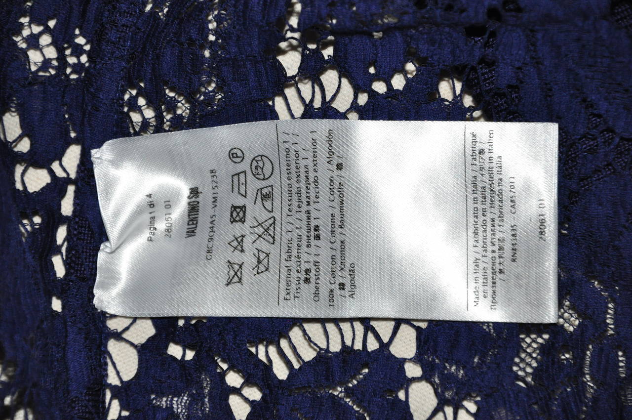Valentino Navy Cotton Lace Cardigan 2