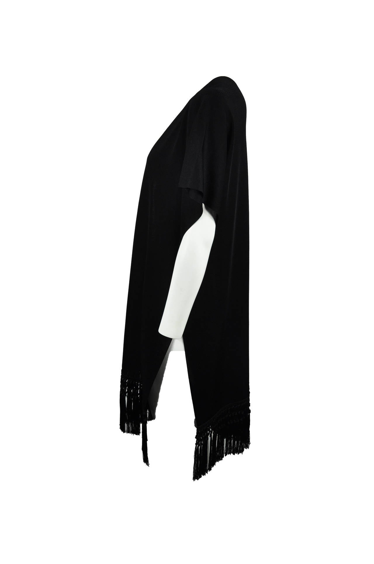 Women's Valentino 2014 Spring-summer Black Fringed Poncho For Sale