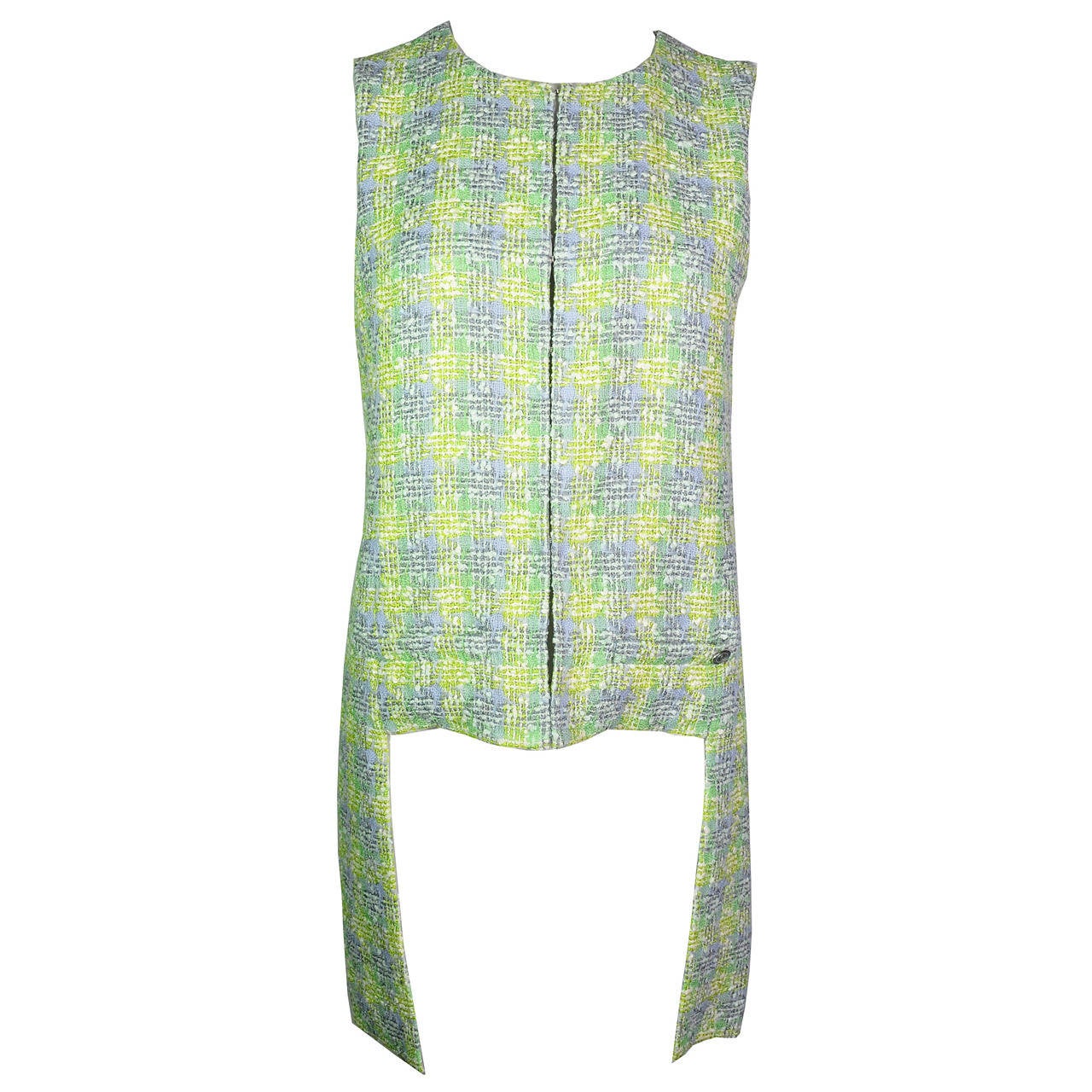 Chanel 2014 Collection Multi-color Two Lengths Tweed Long Vest FR36