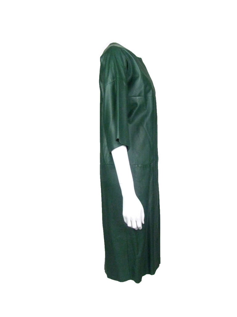 Hermes Green Lambskin Coat Dress In New Condition In Hong Kong, Hong Kong