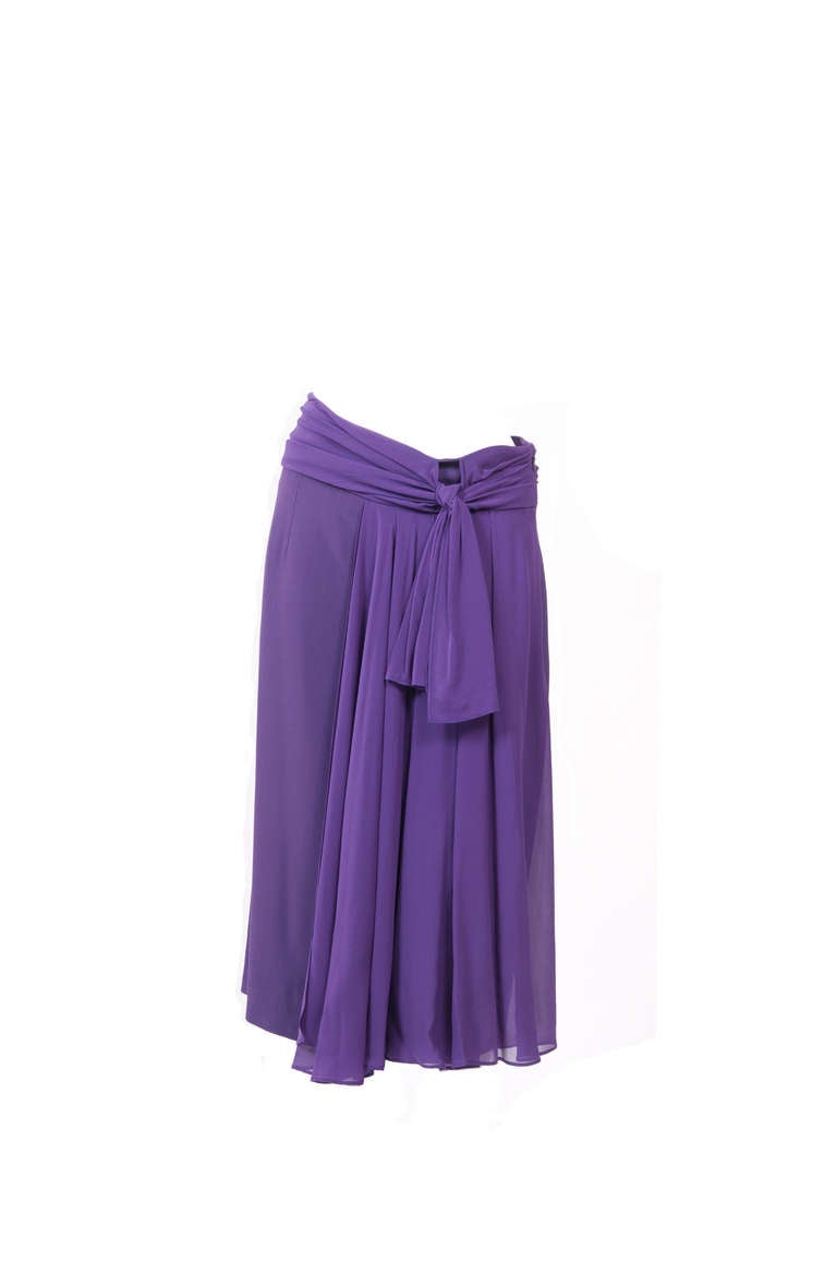 Christian Dior Amethyst Silk Chiffon Blouse and Skirt 2