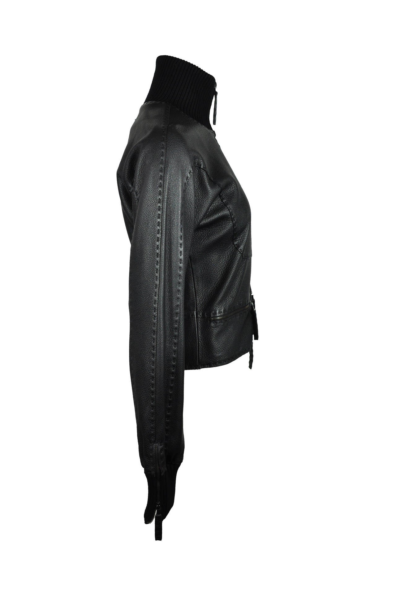 jean paul gaultier black deer leather bomber jacket for sale at 1stdibs jean paul gaultier black deer leather bomber jacket for sale at 1stdibs