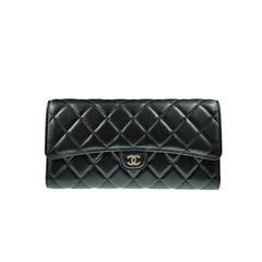 Chanel Black Clutch Bag with Passport Holder/Billfold/Card Slots New