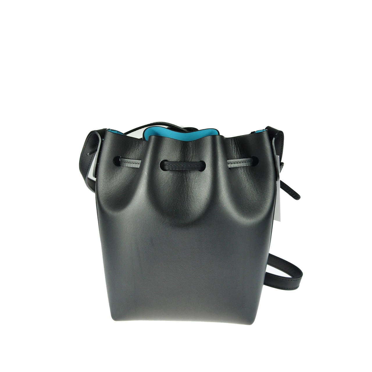 Mansur Gavriel Black Leather Mini Flap Crossbody Bag at 1stDibs