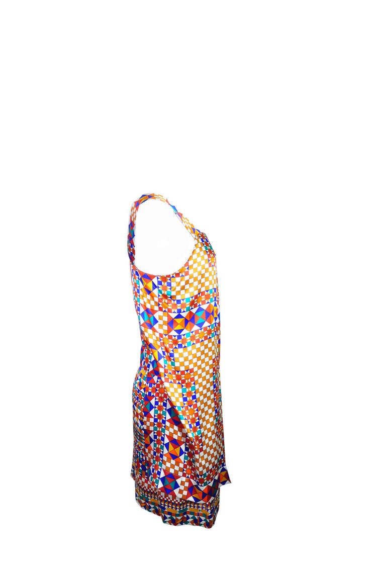 Women's Hermes Psychedelic Print Satin Silk Dress