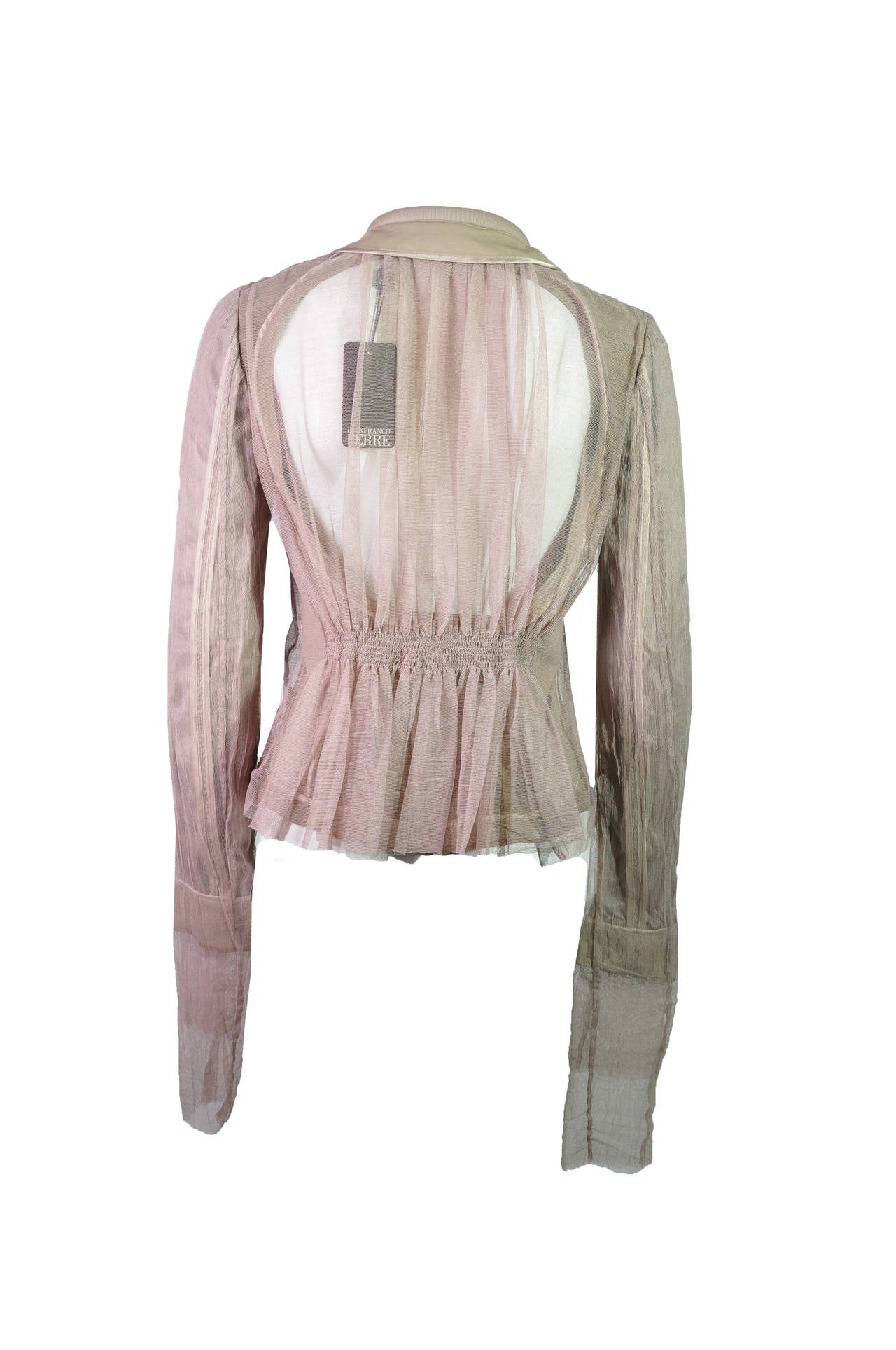 Gianfranco Ferre Tulle and Leather Jacket New