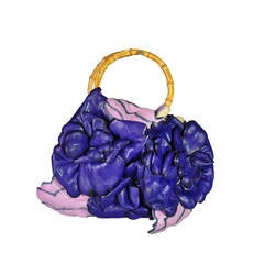 Moschino Mini Canvas Bag with Flower Appliques