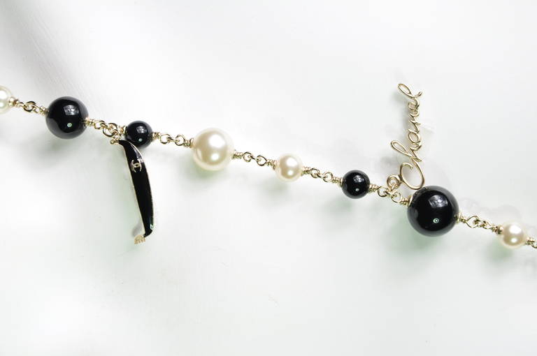Women's Chanel 10C Paris-Venice B/W Pearls with Multi-Charms Necklace