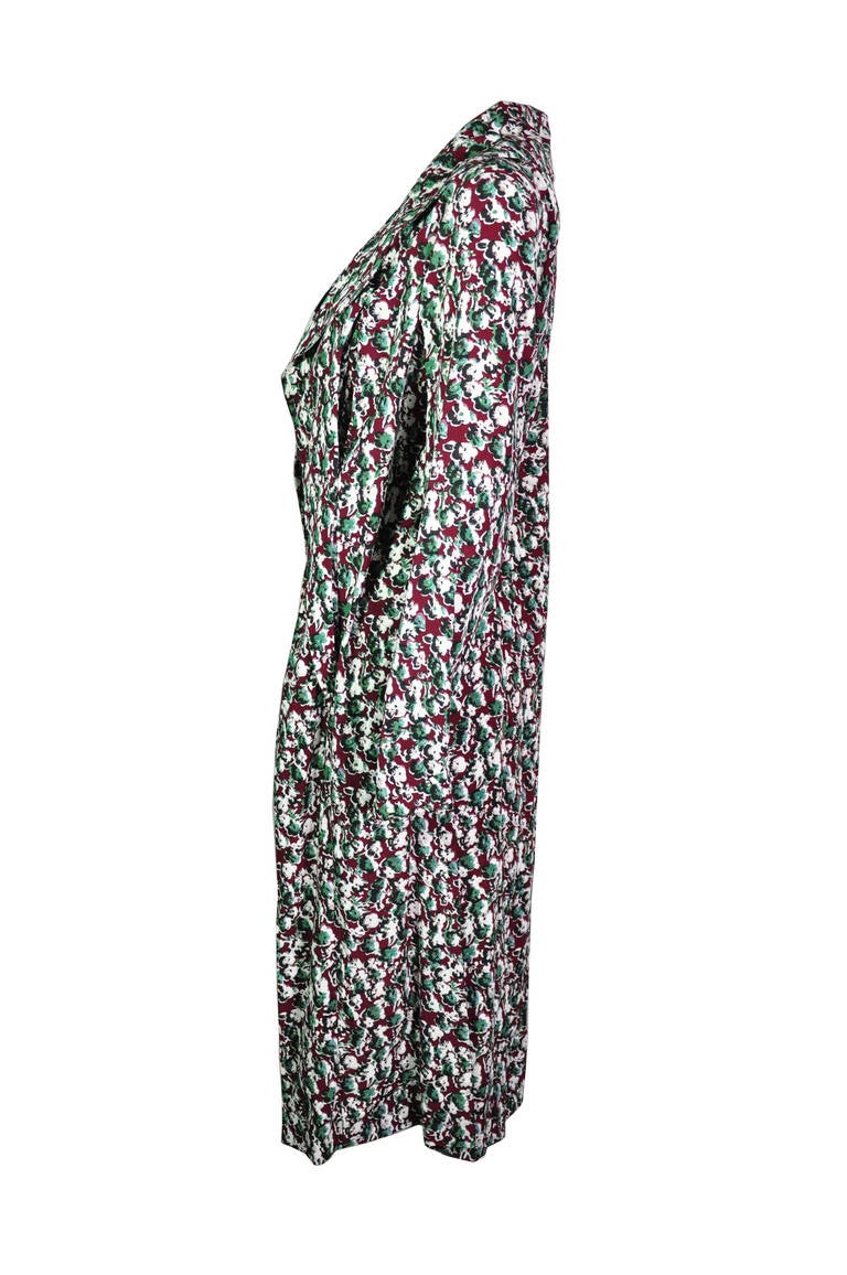 Marni Multi-color Floral Print Silk Summer Duster Coat