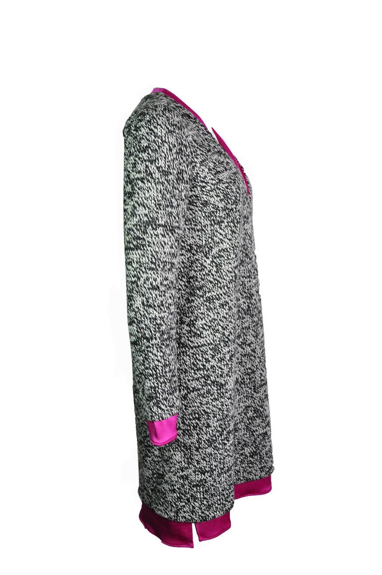 Gray Balenciaga Multi Color Wool Blend Knit Dress For Sale