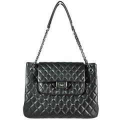 Chanel 2014A Black Caviar XL Shoulder Tote Bag