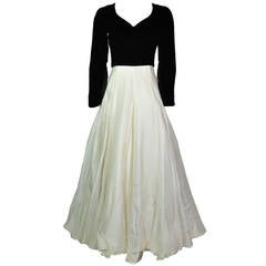 Retro Christian Dior Two Tone Evening Gown from 90'S