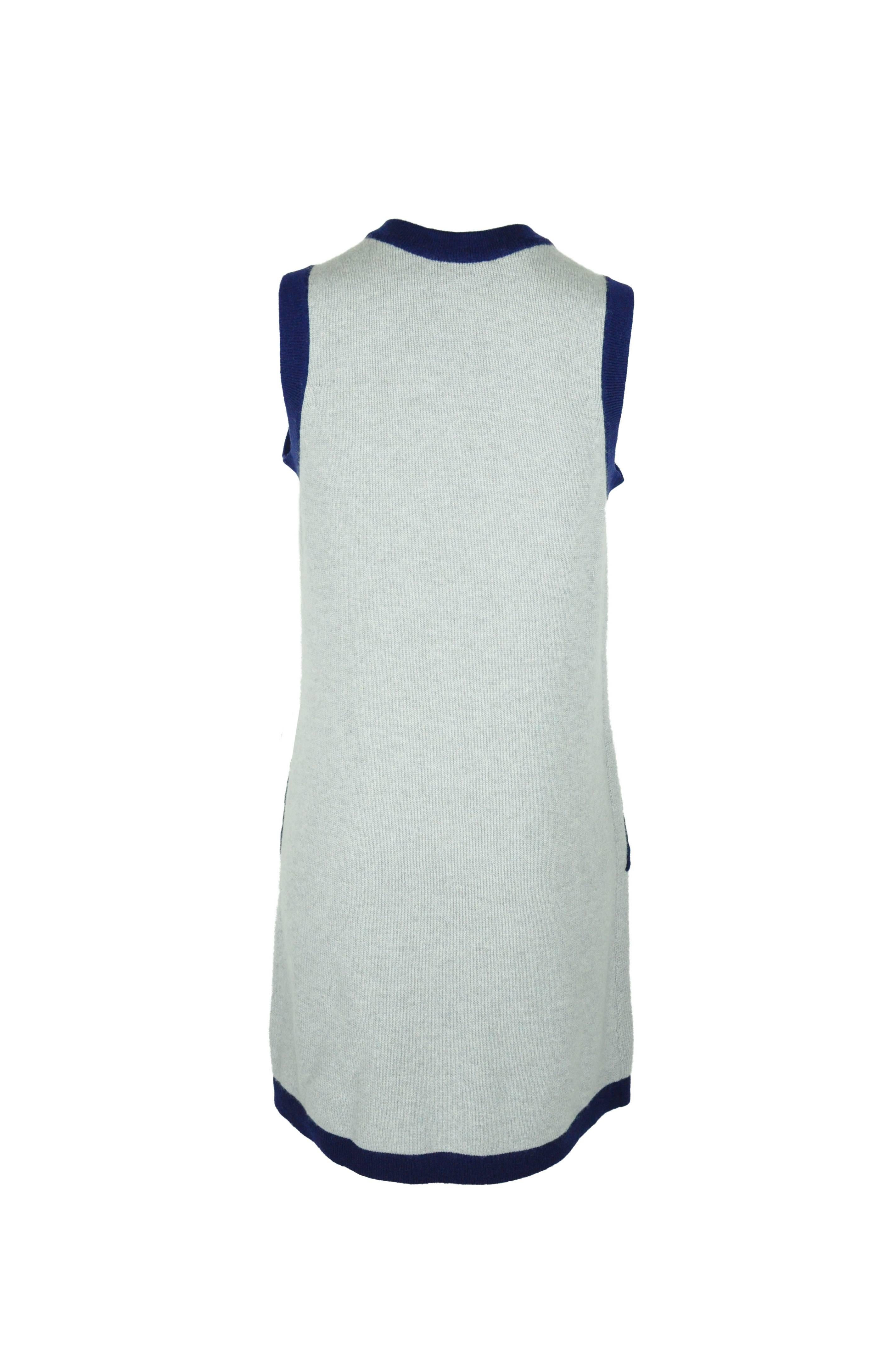 Chanel 2015 S/S Runway Collection Sleeveless Cashmere Knit Dress FR36 In New Condition In Hong Kong, Hong Kong