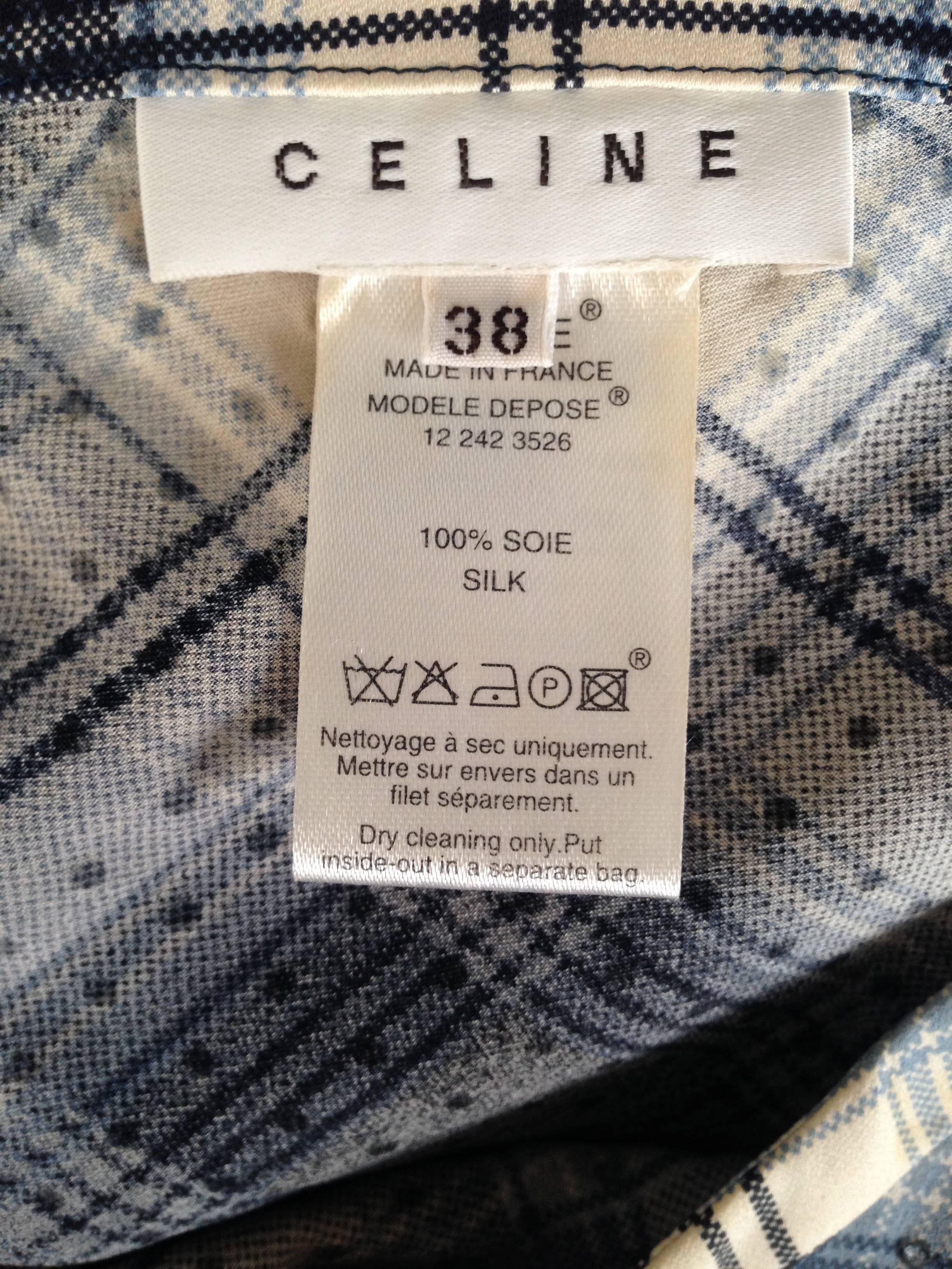 Women's Celine by Michael Kors 90's Argyle Print With Crystals Silk Midi Skirt For Sale