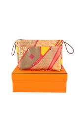 Hermes 2015 New Fourbi 25cm  Flamingo Orange Silk Bag Organizer/Case