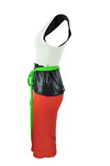 Jean Paul Gaultier Cotton & Chain Mail Combo Wrap Dress