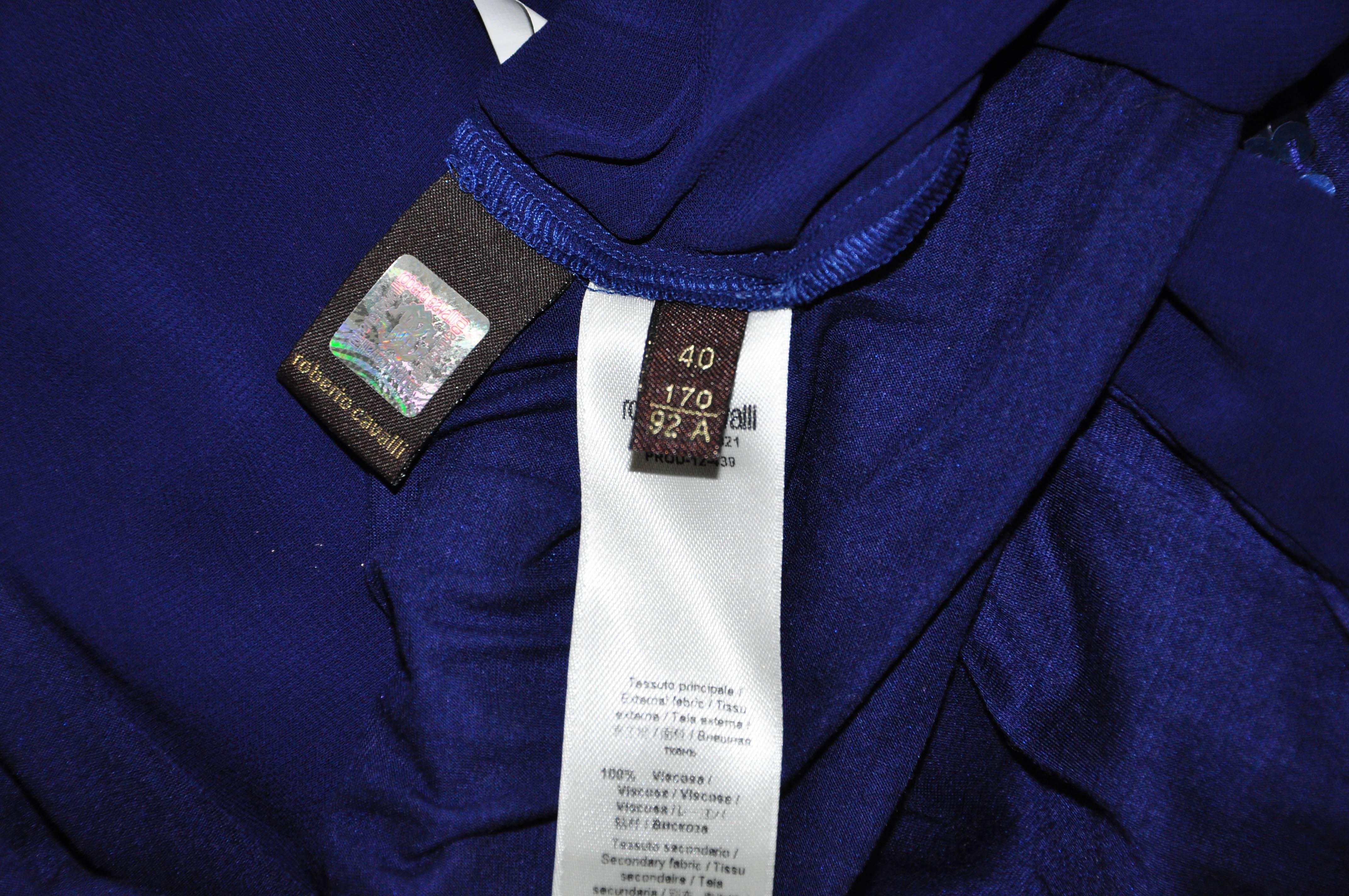 Roberto Sapphire Blue Embellished Top For Sale 2