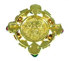 Chanel 90's Gripoix, Pearl and Rhinestone Gold Brooch