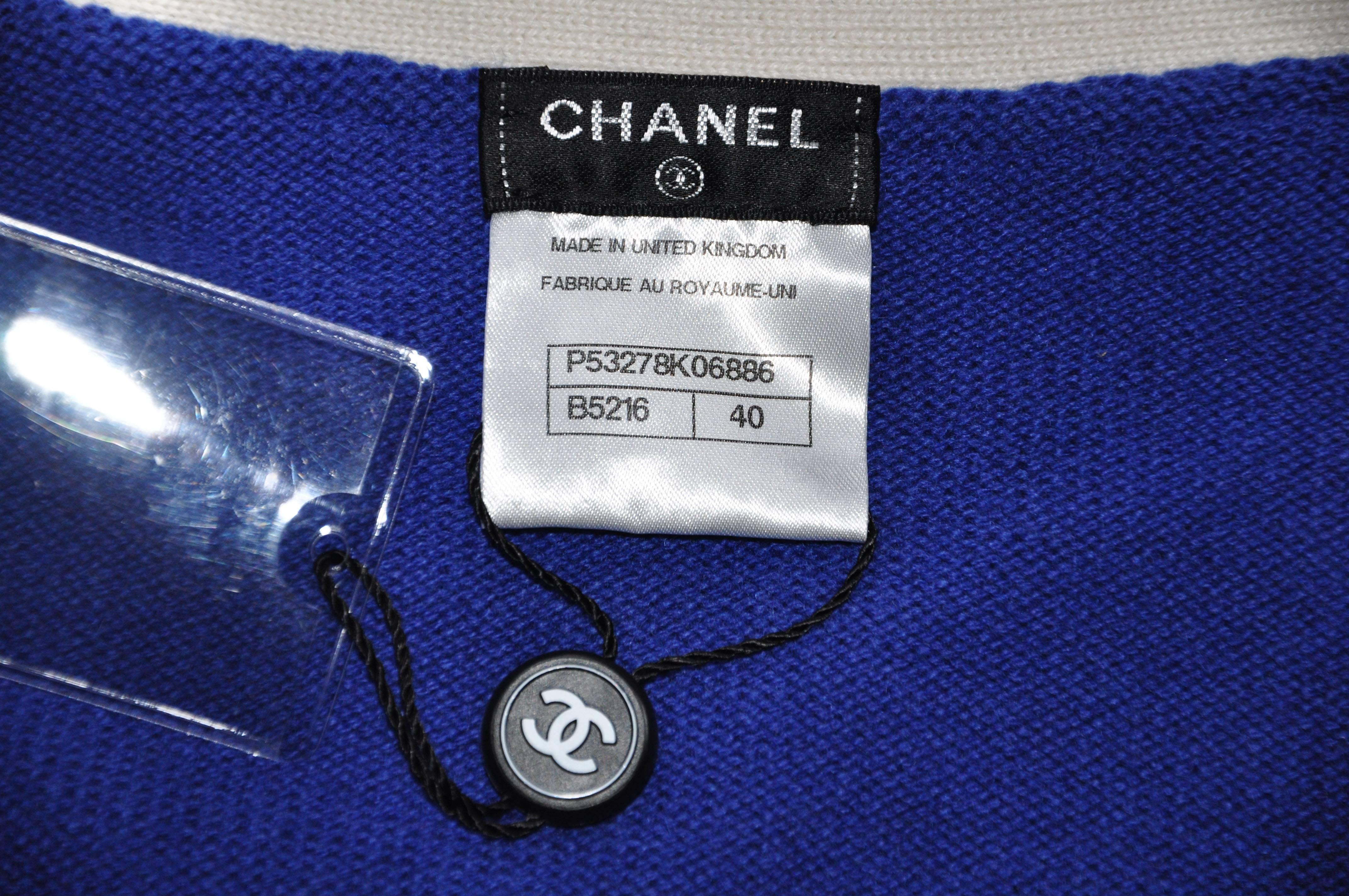 Purple Chanel 2016 Cruise Korean collection Bi-color Cashmere Cardigan FR40 New For Sale