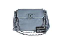 Chanel Large Blue Lilac Smooth & Soft Leather Flap Handbag