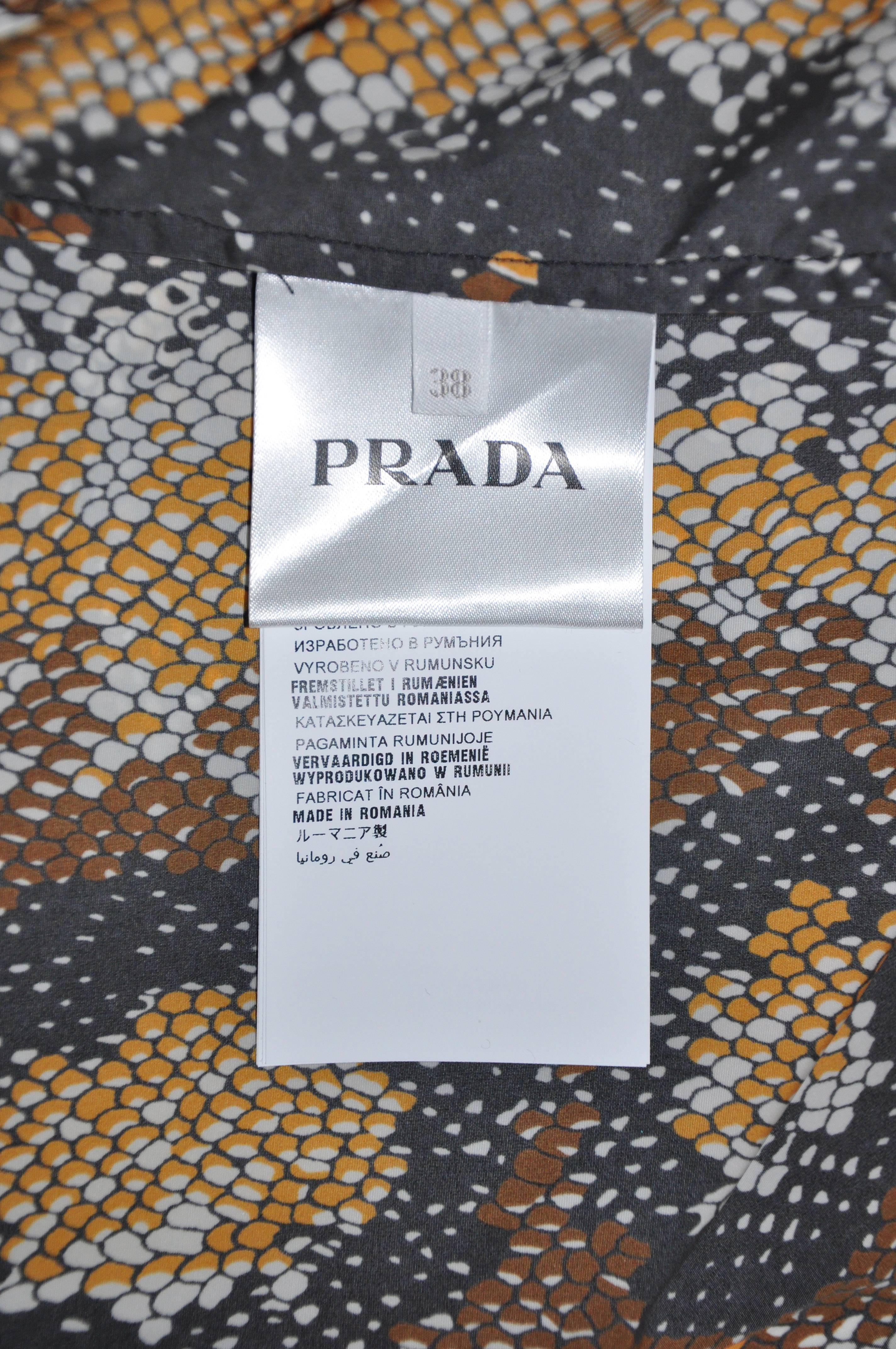Prada 2016 Spring/Summer  Python Print Double-breasted Rain Coat  For Sale 1