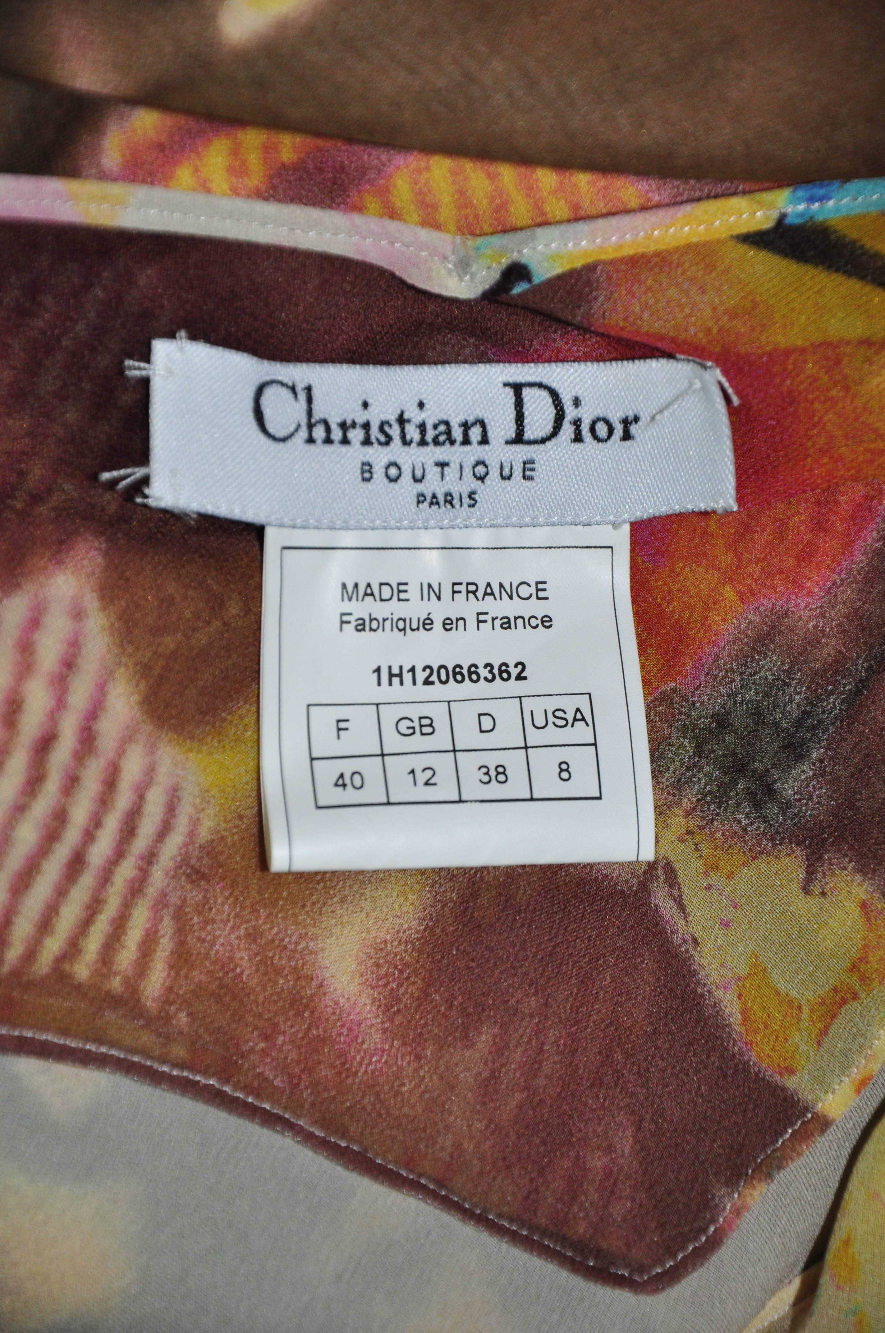 Christian Dior Multi-color Floral Printed Bias-cut Silk Maxi Dress In Excellent Condition For Sale In Hong Kong, Hong Kong