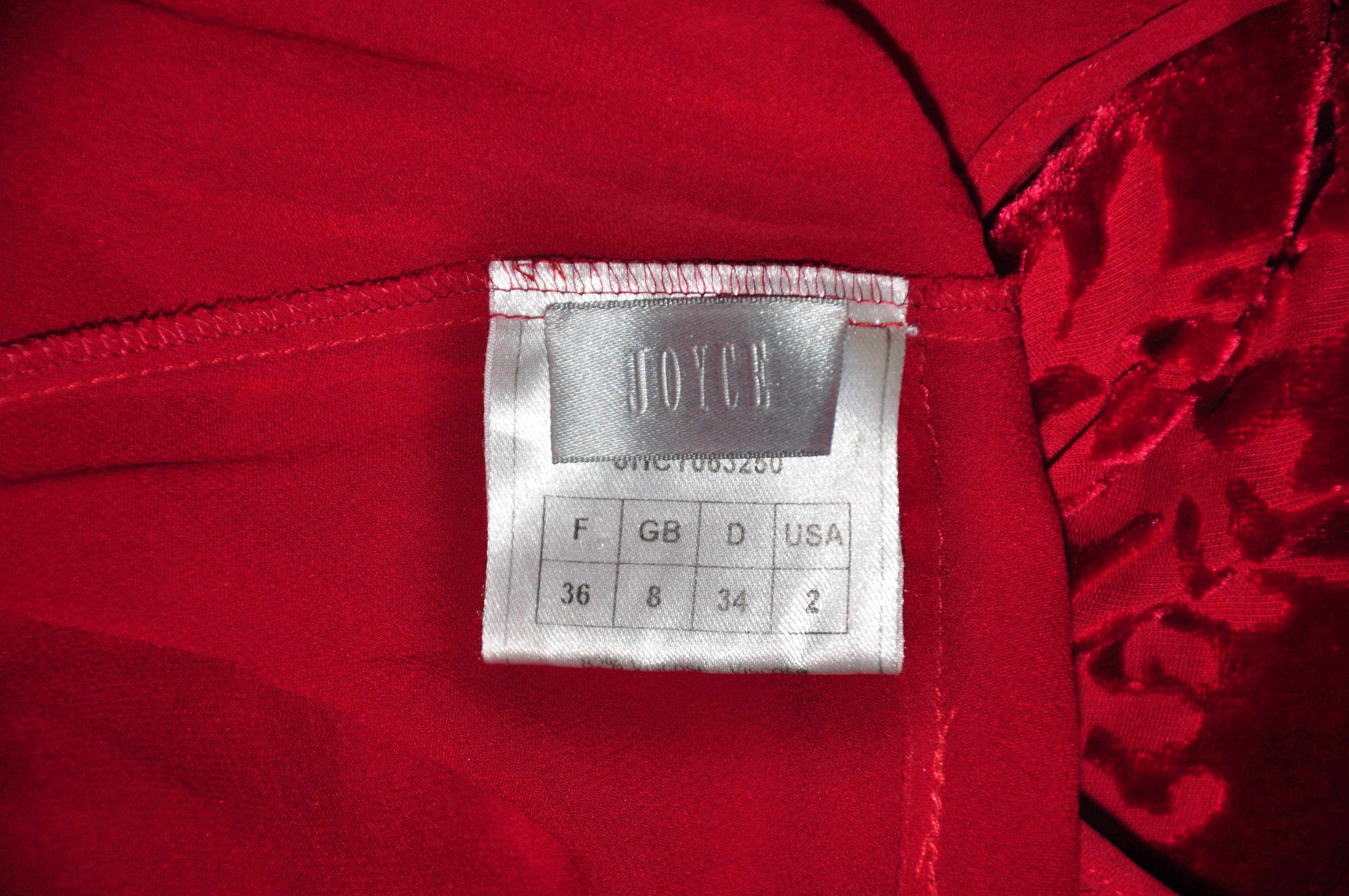 John Galliano Red Velvet Jacquard Bias-cut Evening Gown For Sale 1