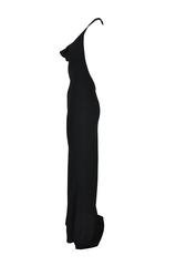 John Galliano Low Back Halter Black Evening Dress