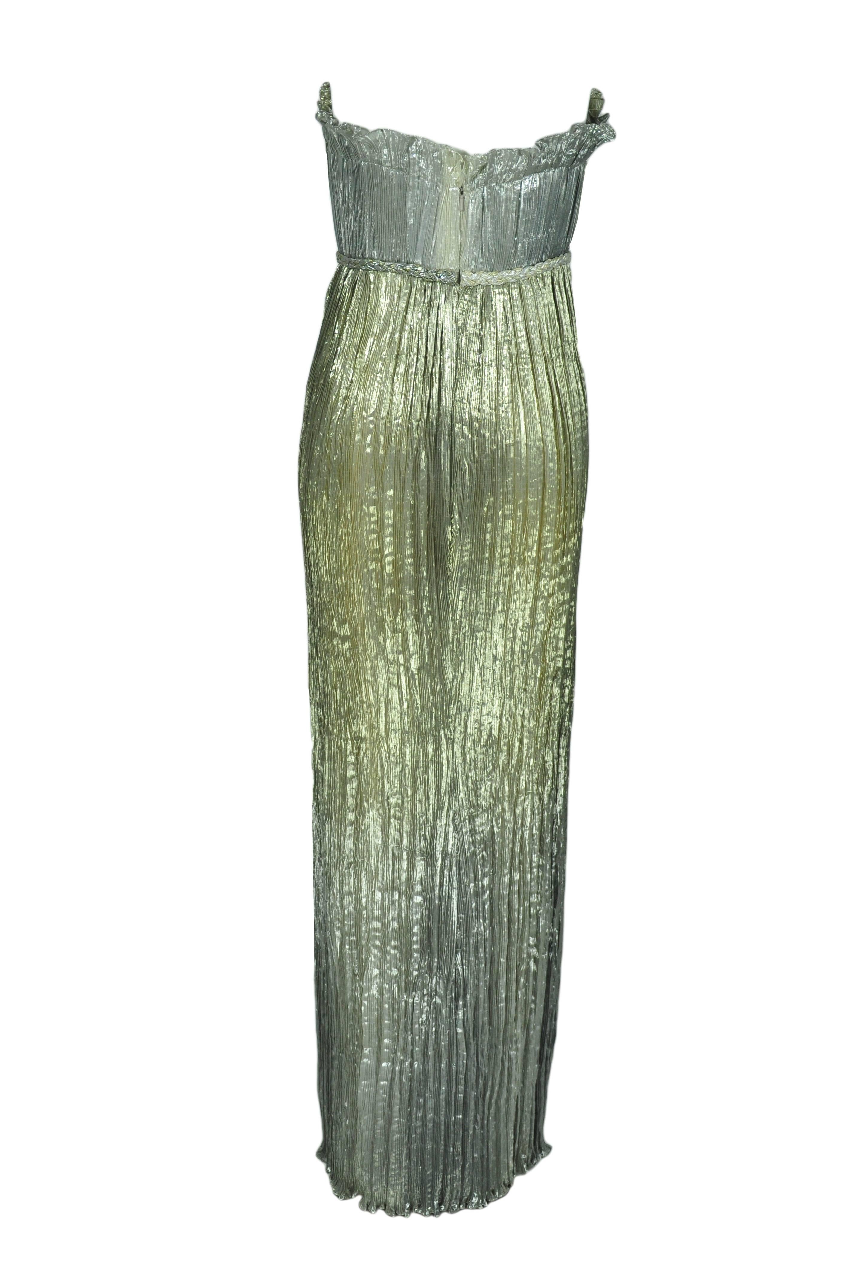 silver silk gown
