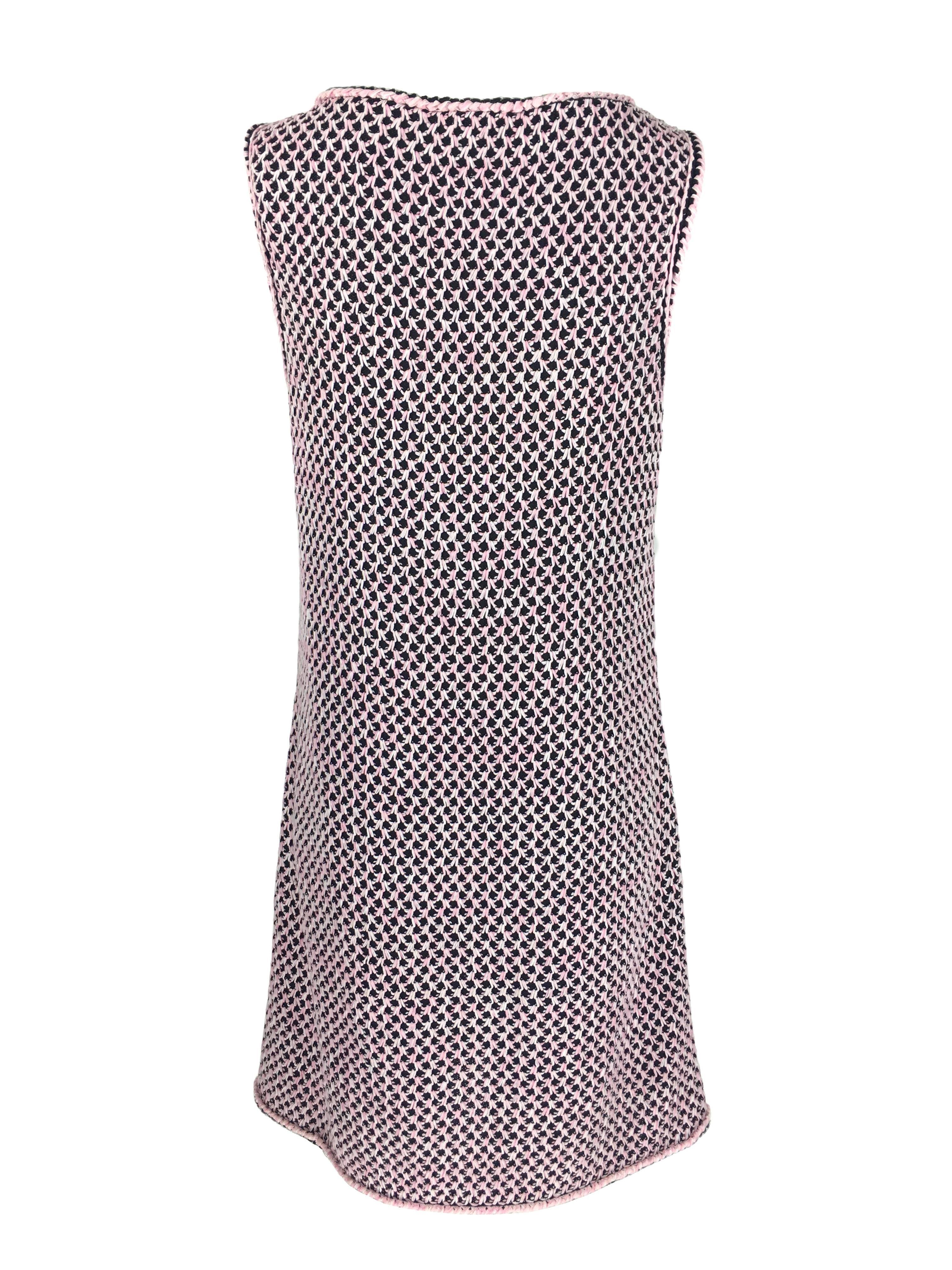 Gray Chanel Spring / summer Multicolor Cotton Silk Crochet Knit Dress, 2017  For Sale